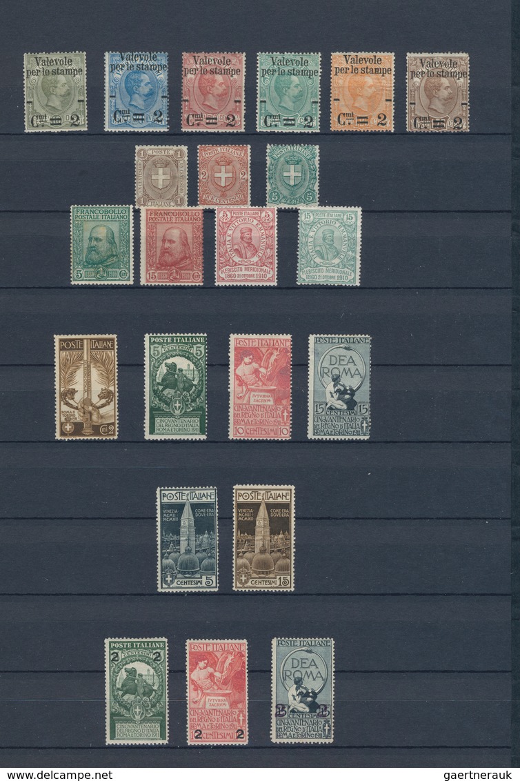 Italien: 1869/1944, A Lovely Mint Collection Comprising Many Better Issues, E.g. 1890 Overprints, 19 - Collections