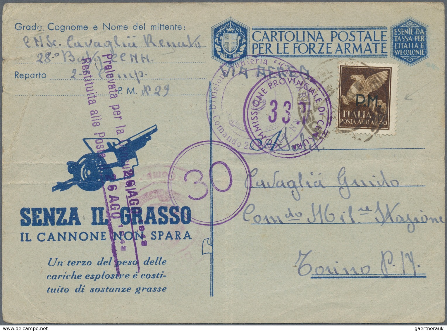 Italienische Besetzung 1941/43 - Griechenland: 1941/43 (ca.) Lot Of 40 Letters From The Italian Occu - Cefalonia & Itaca