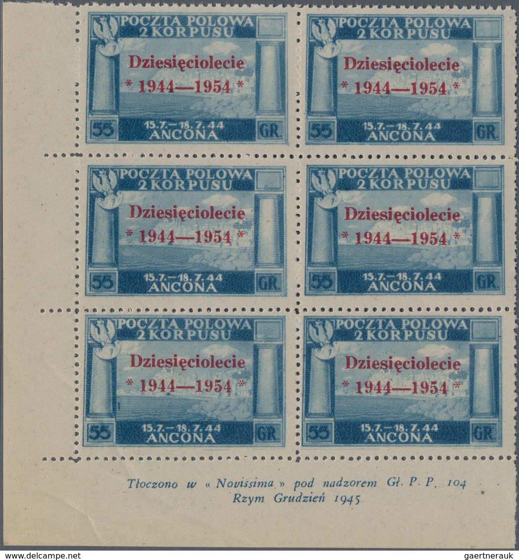 Italien - Besonderheiten: 1954, POLISH GOVERNMENT IN LONDON: Ancona 55gr. Blue With Red Overprint ‚D - Ohne Zuordnung