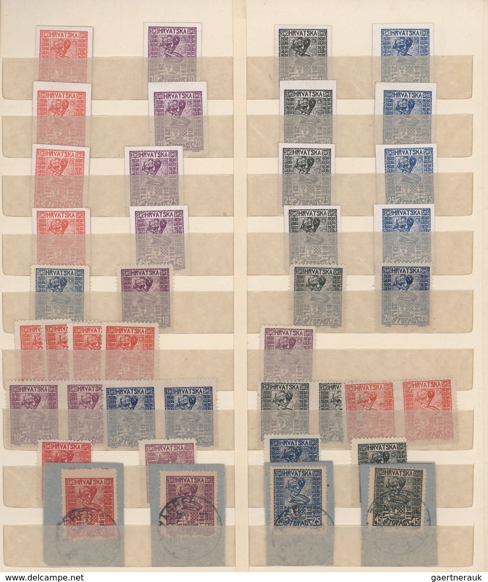 Jugoslawien: 1918/1940, Mint And Used Accumulation Of Several Hundred Stamps In A Stockbook, Compris - Lettres & Documents