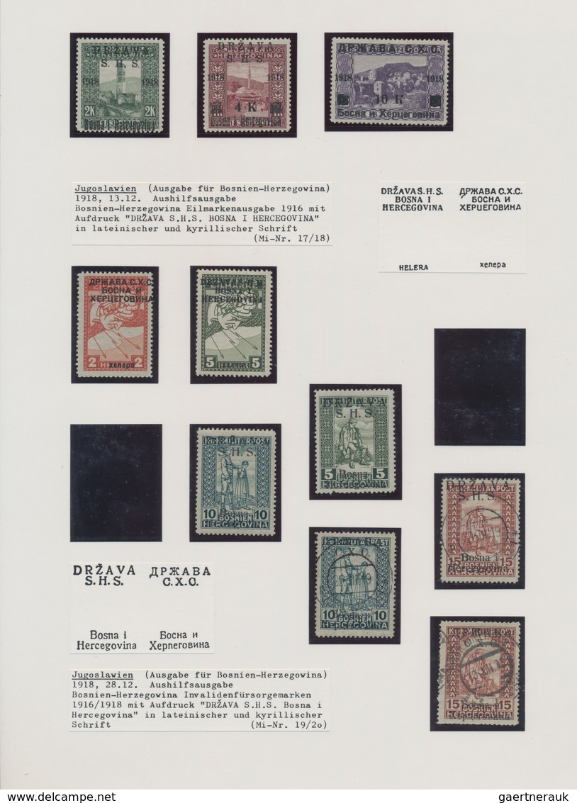 Jugoslawien: 1918/1941, Mint And Used Collection On Written Up Album Pages, Comprising Better Overpr - Cartas & Documentos