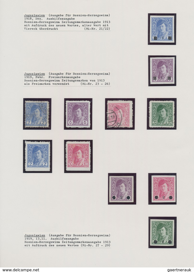 Jugoslawien: 1918/1941, Mint And Used Collection On Written Up Album Pages, Comprising Better Overpr - Briefe U. Dokumente