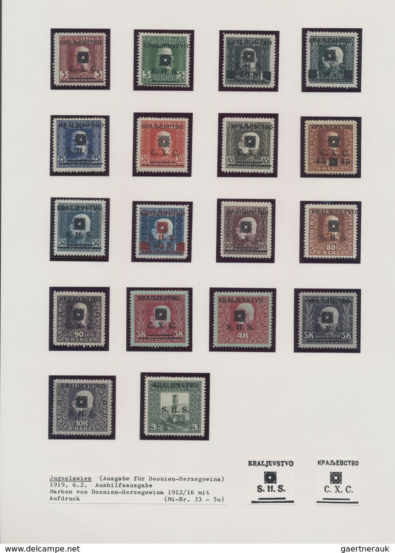 Jugoslawien: 1918/1941, Mint And Used Collection On Written Up Album Pages, Comprising Better Overpr - Briefe U. Dokumente