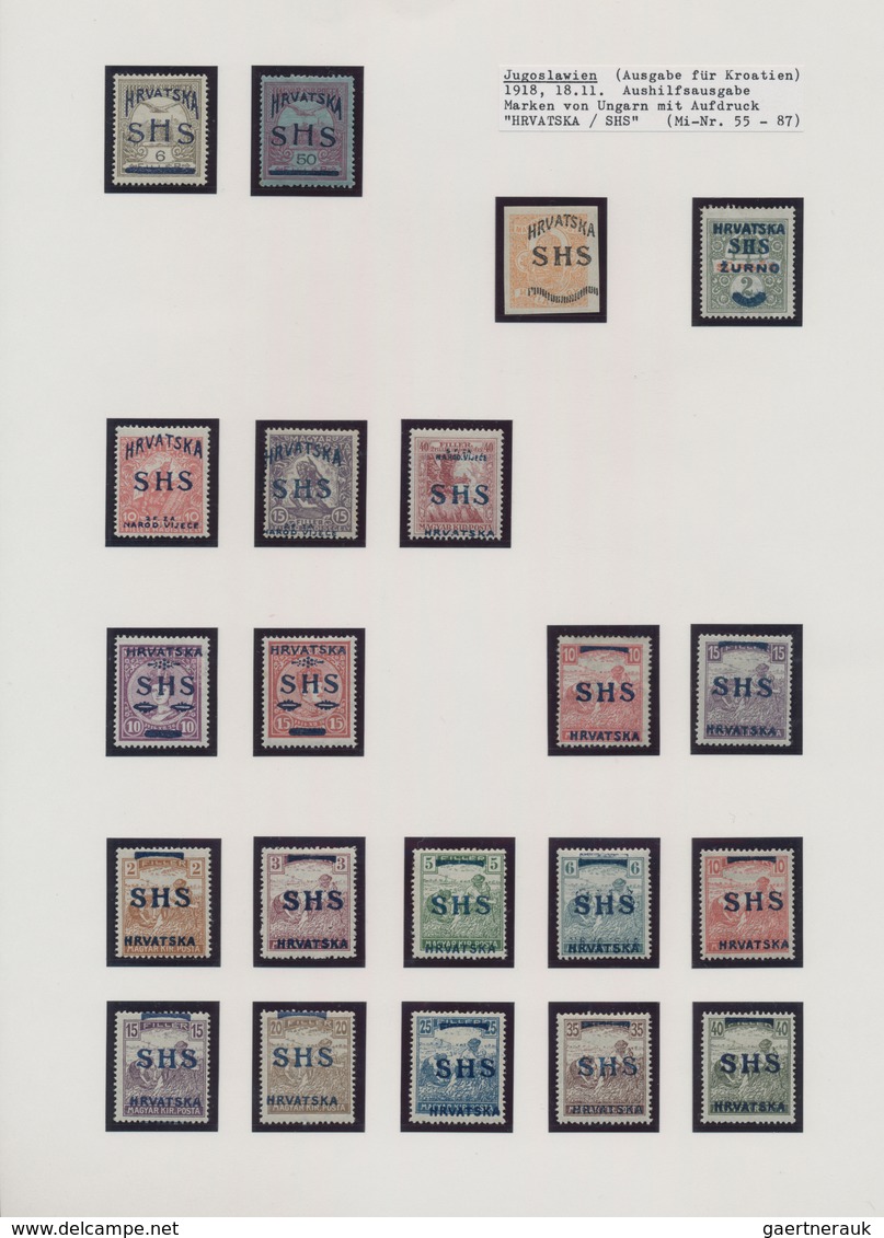 Jugoslawien: 1918/1941, Mint And Used Collection On Written Up Album Pages, Comprising Better Overpr - Lettres & Documents
