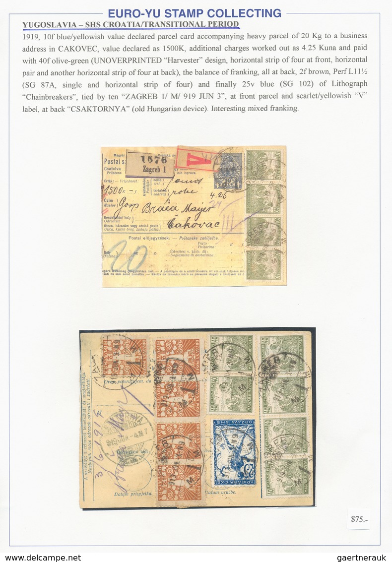 Jugoslawien: 1918/1948, collection of 47 better covers/cards mounted on written up album pages, show