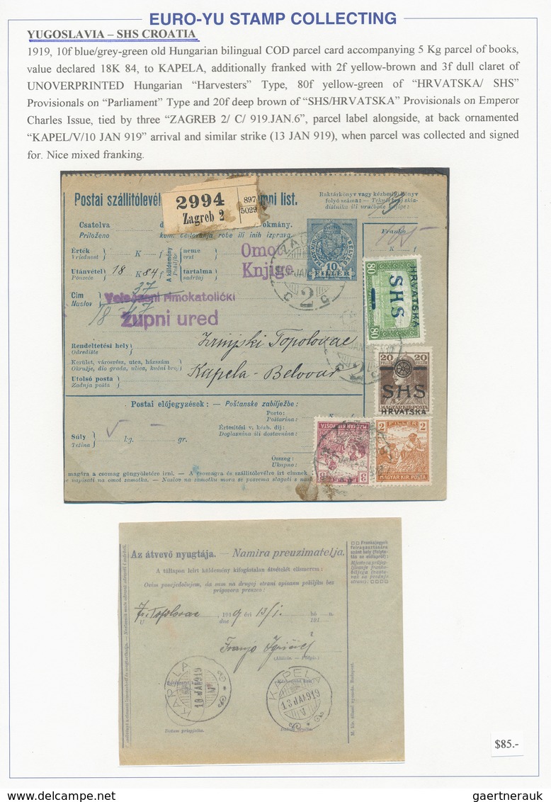 Jugoslawien: 1918/1948, collection of 47 better covers/cards mounted on written up album pages, show