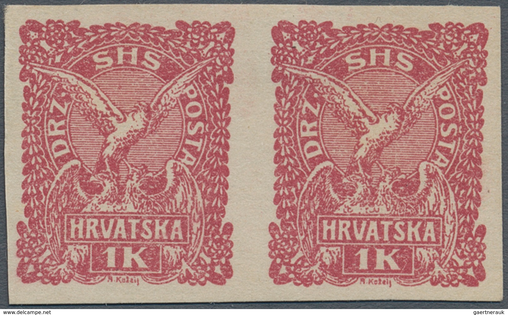 Jugoslawien: 1919, Definitives, Design "Falcon/Liberty", Specialised Assortment Of Imperfs, Proofs, - Briefe U. Dokumente