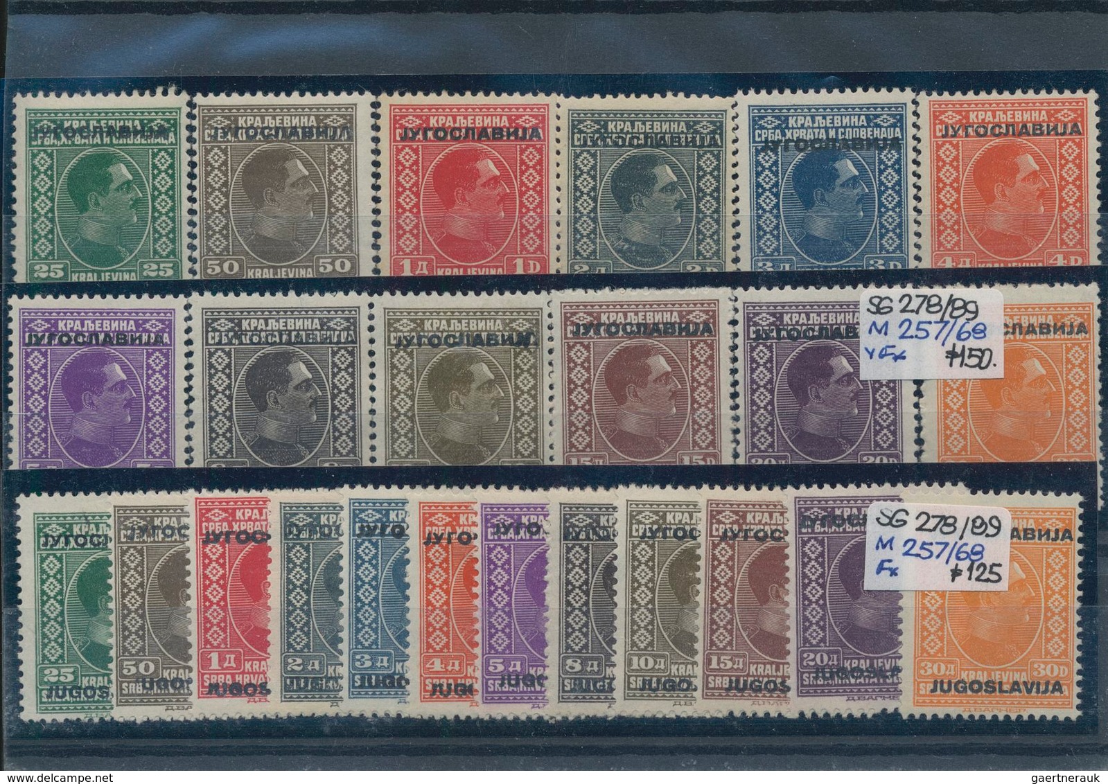 Jugoslawien: 1921/1938, mint and used holding on stockcards in a small binder with many interesting