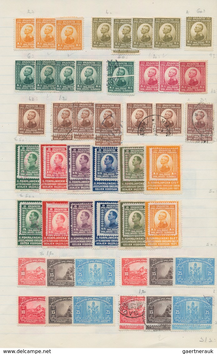 Jugoslawien: 1921/1941, Comprehensive Mint And Used Collection/accumulation Of Several Hundred Stamp - Lettres & Documents