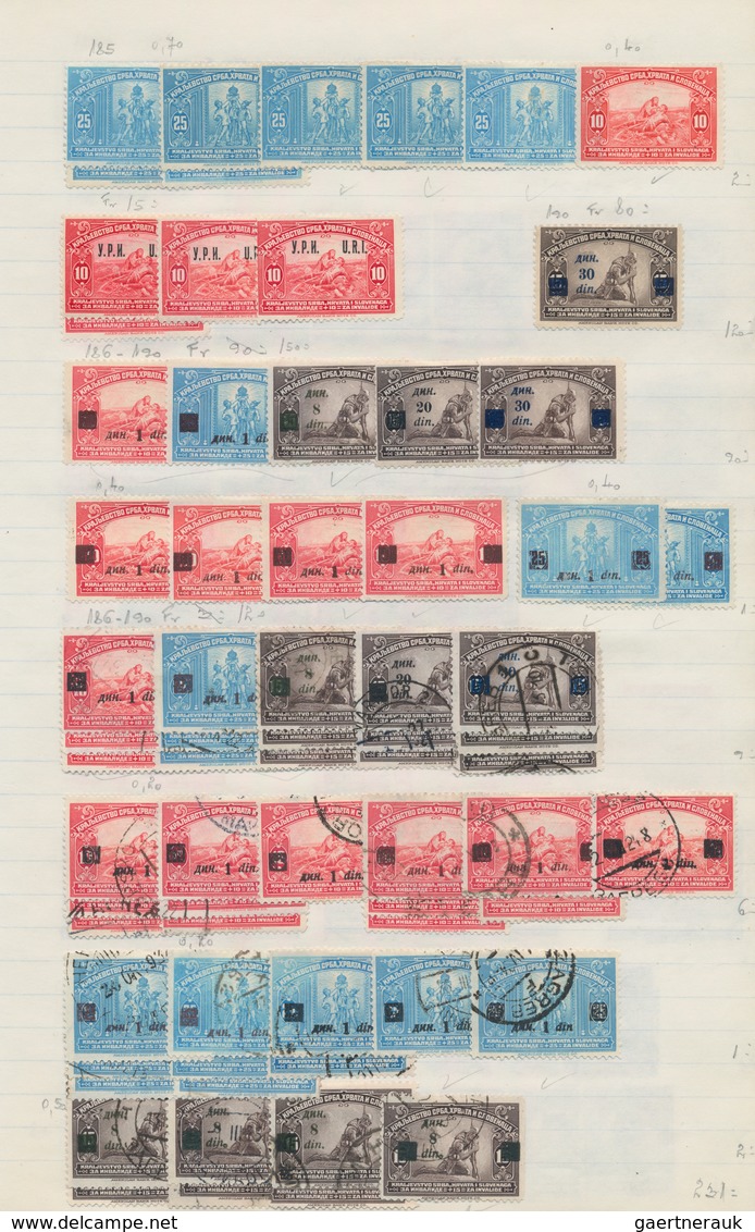 Jugoslawien: 1921/1941, Comprehensive Mint And Used Collection/accumulation Of Several Hundred Stamp - Lettres & Documents