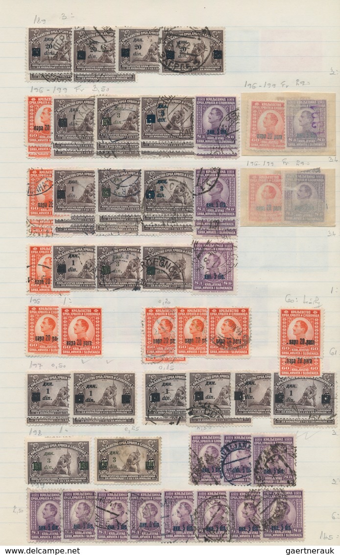 Jugoslawien: 1921/1941, Comprehensive Mint And Used Collection/accumulation Of Several Hundred Stamp - Cartas & Documentos