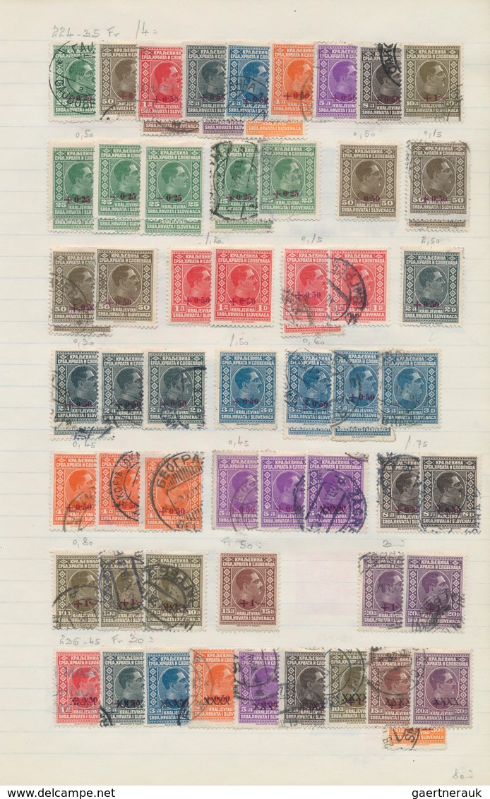 Jugoslawien: 1921/1941, Comprehensive Mint And Used Collection/accumulation Of Several Hundred Stamp - Lettres & Documents