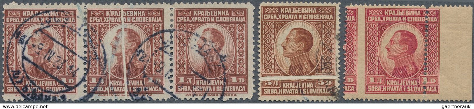 Jugoslawien: 1923/1925, Definitives "Kraljevina", Specialised Assortment Of Apprx. 32 Stamps, Showin - Covers & Documents