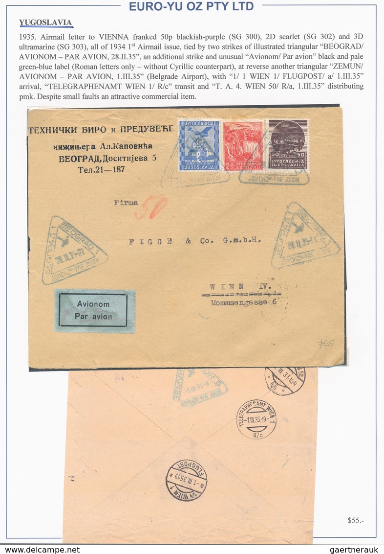 Jugoslawien: 1924/1941, Collection Of 31 Covers/cards (plus Some U/m Material) On Written Up Album P - Covers & Documents