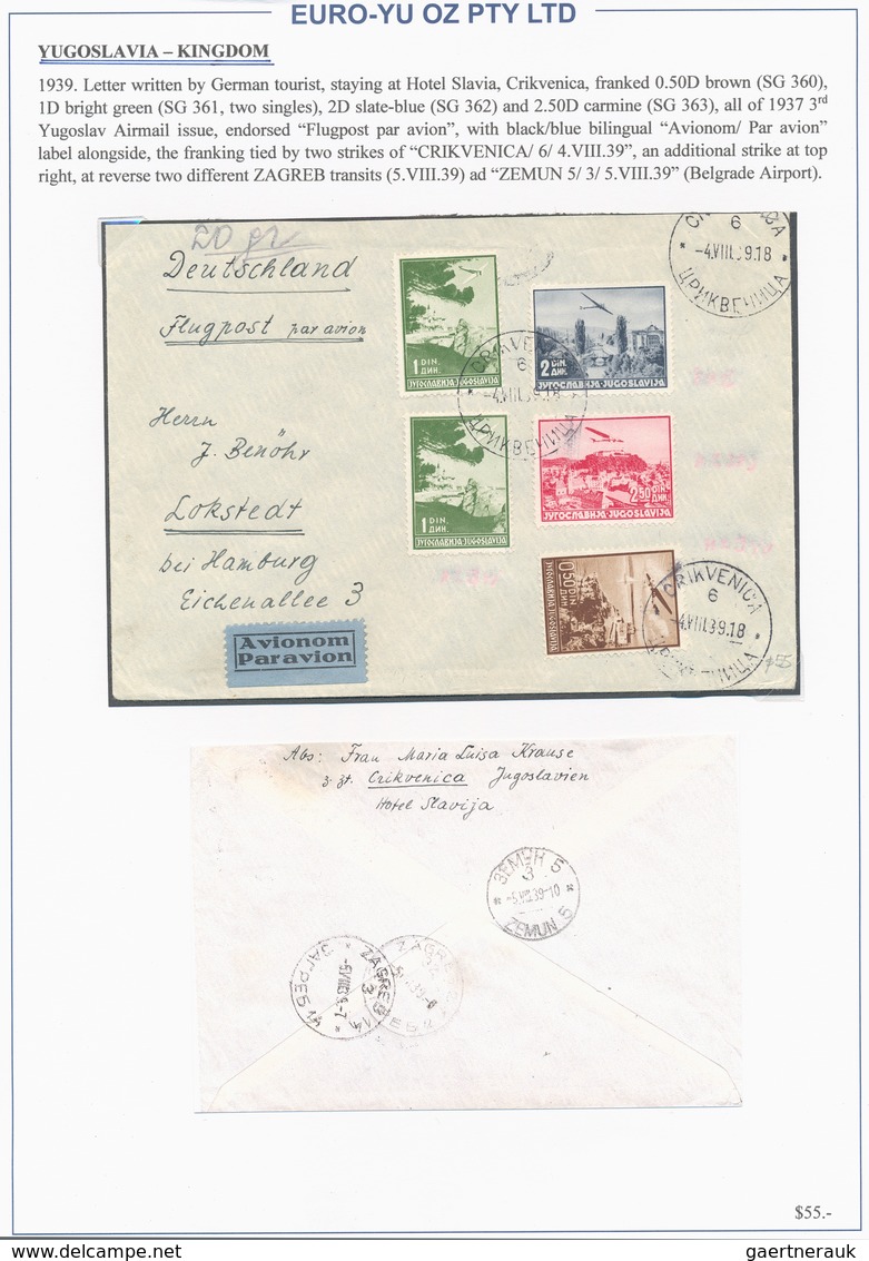 Jugoslawien: 1924/1941, Collection Of 31 Covers/cards (plus Some U/m Material) On Written Up Album P - Covers & Documents