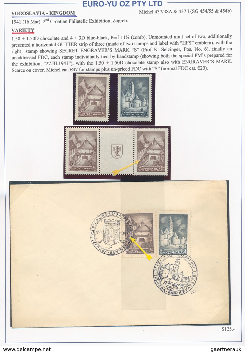 Jugoslawien: 1924/1941, Collection Of 31 Covers/cards (plus Some U/m Material) On Written Up Album P - Briefe U. Dokumente