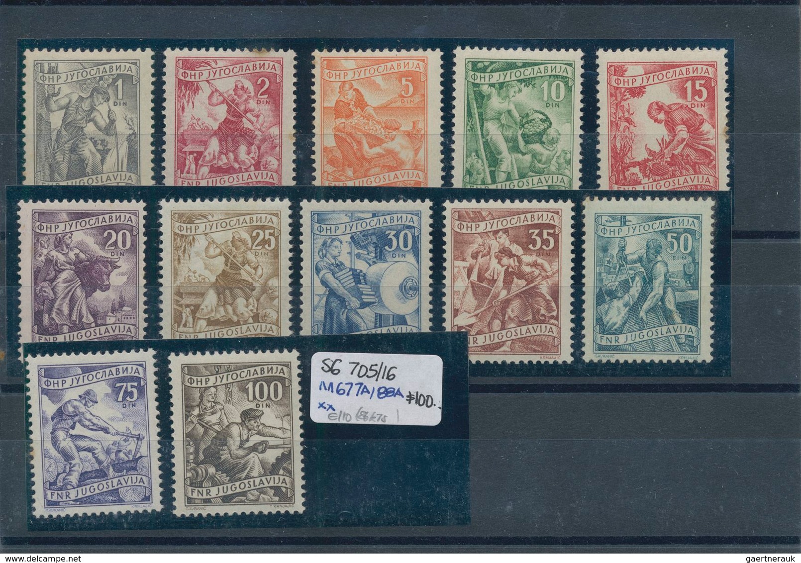 Jugoslawien: 1937/1970 (ca.), mainly u/m holding on stockcards in a small binder, almost exclusively