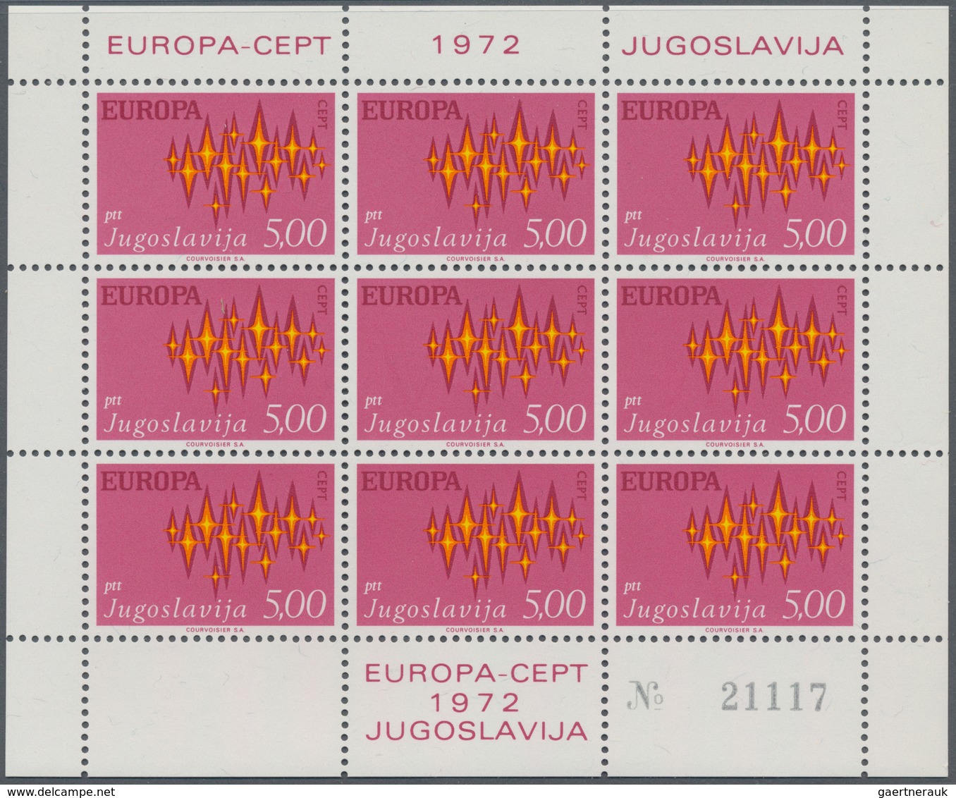 Jugoslawien: 1970/1986, Accumulation Of The Europa-CEPT Sheetlets With Nine Stamps Each In A Lot Wit - Covers & Documents