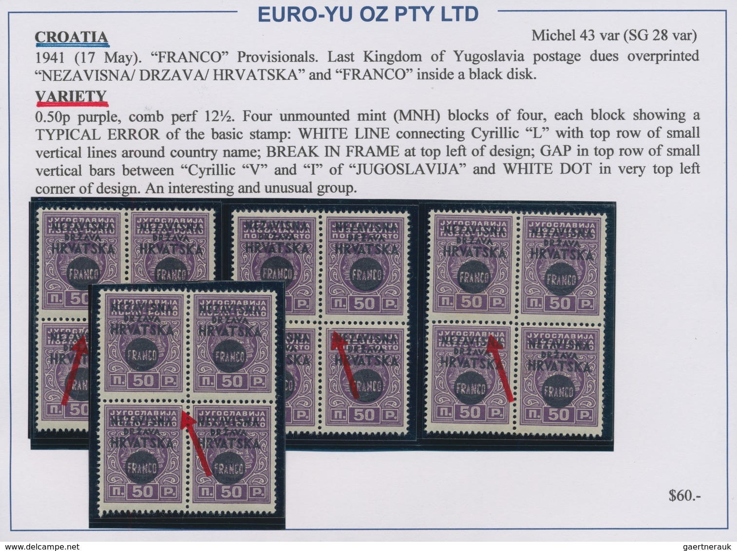 Kroatien: 1941, Overprints Incl. Postage Dues, Specialised Mint Assortment Of Apprx. 248 Stamps (mai - Croacia