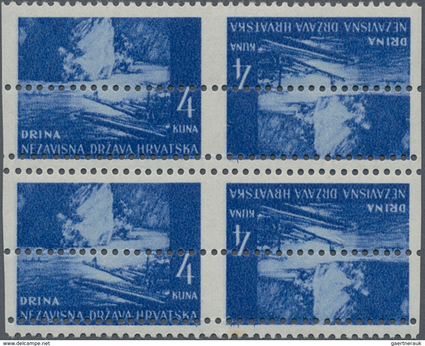 Kroatien: 1941/1942, Definitives "Pictorials", 4k. Ultramarine "River Drina", Specialised Assortment - Kroatien