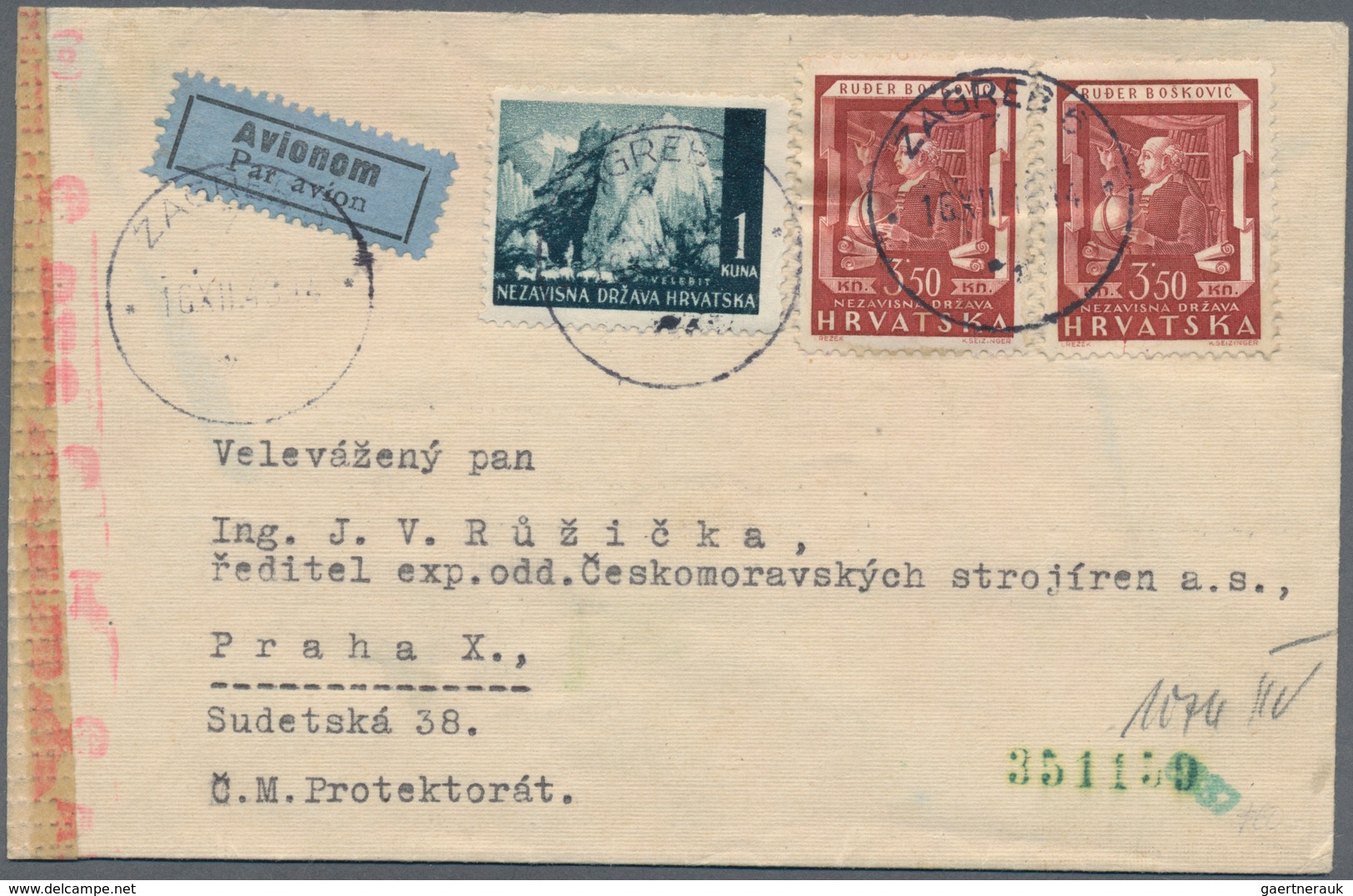 Kroatien: 1941/1944, Assortment Of 21 (mainly Commercial) Covers/cards, Incl. Registered And Censore - Kroatien