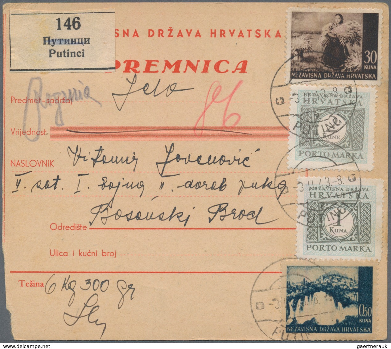 Kroatien: 1941/1944, Assortment Of 21 (mainly Commercial) Covers/cards, Incl. Registered And Censore - Kroatië