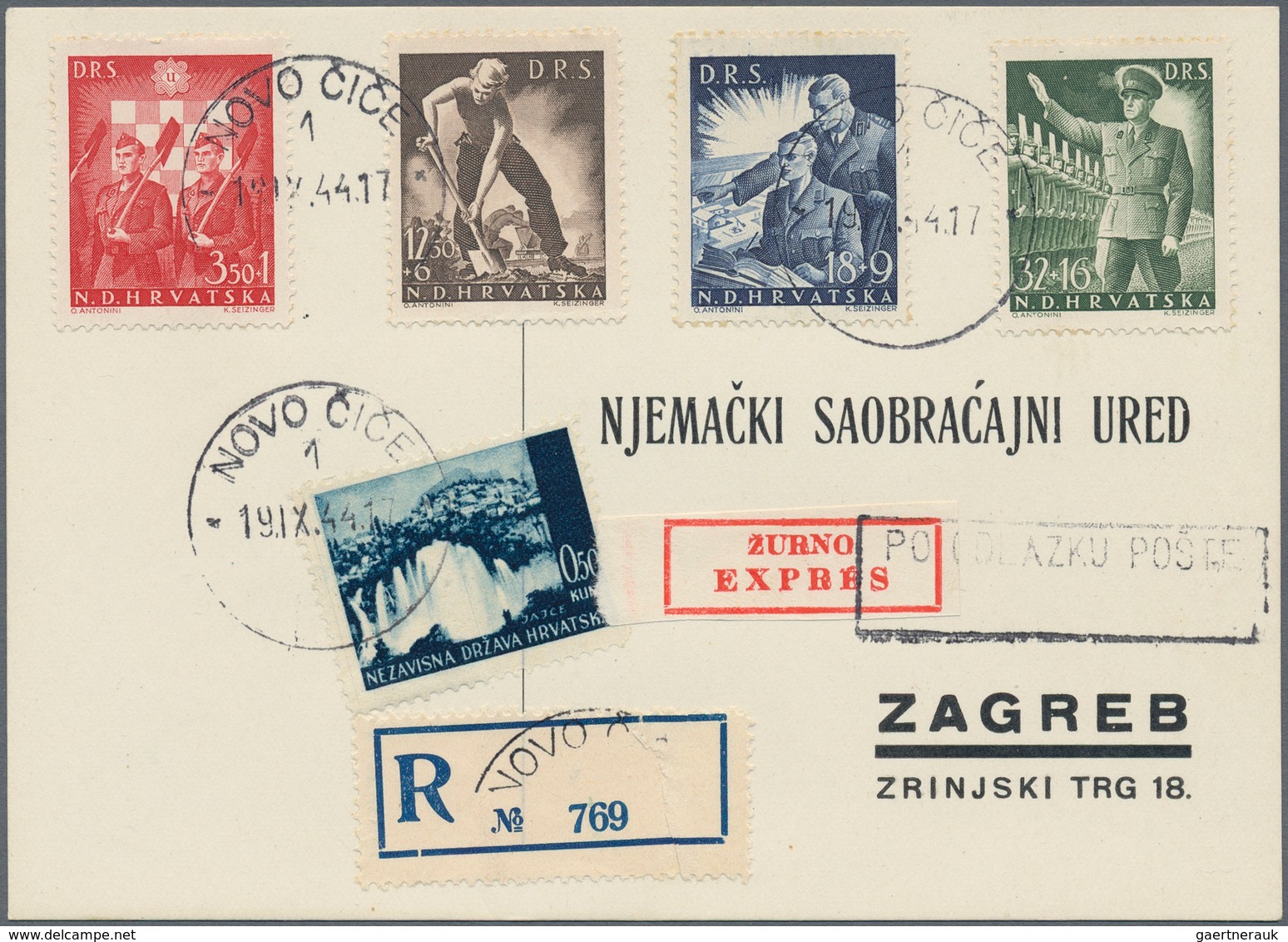 Kroatien: 1941/1944, Assortment Of Apprx. 85 Covers/cards/used Stationeries, Mainly Commercial Mail, - Croatia