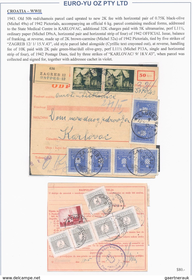 Kroatien: 1941/1944, collection of 40 (mainly commercial) covers, incl. interesting frankings, regis