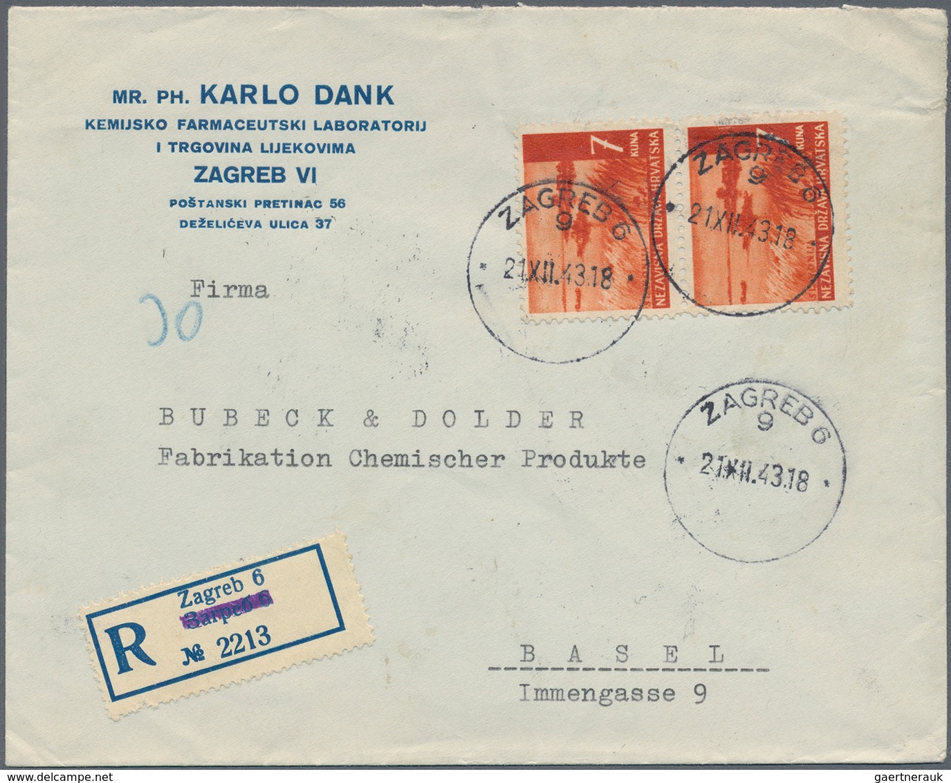 Kroatien: 1941/1944, Collection Of Apprx. 60 Commercial Covers Showing A Nice Range Of Interesting F - Croacia