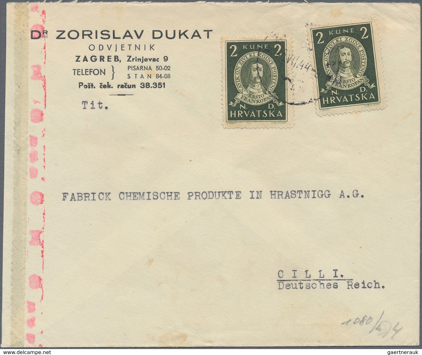 Kroatien: 1941/1944, Collection Of Apprx. 60 Commercial Covers Showing A Nice Range Of Interesting F - Croacia