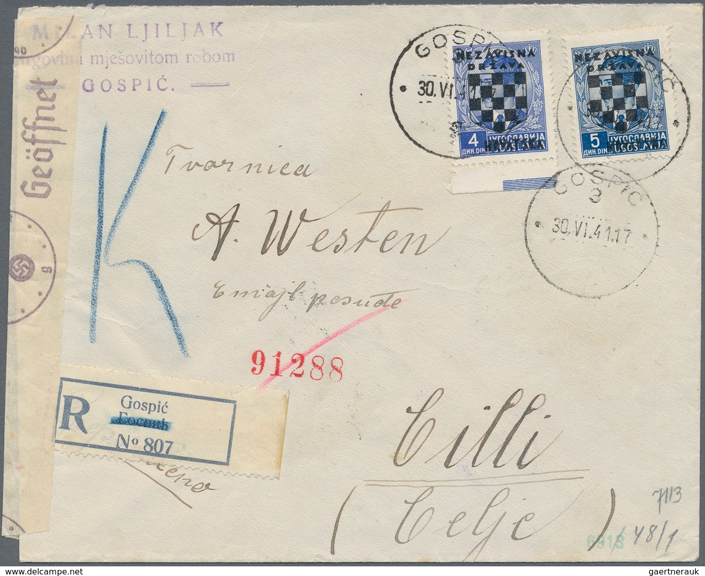 Kroatien: 1941/1944, collection of apprx. 60 commercial covers showing a nice range of interesting f