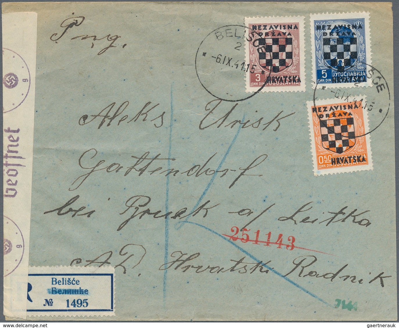Kroatien: 1941/1944, collection of apprx. 60 commercial covers showing a nice range of interesting f