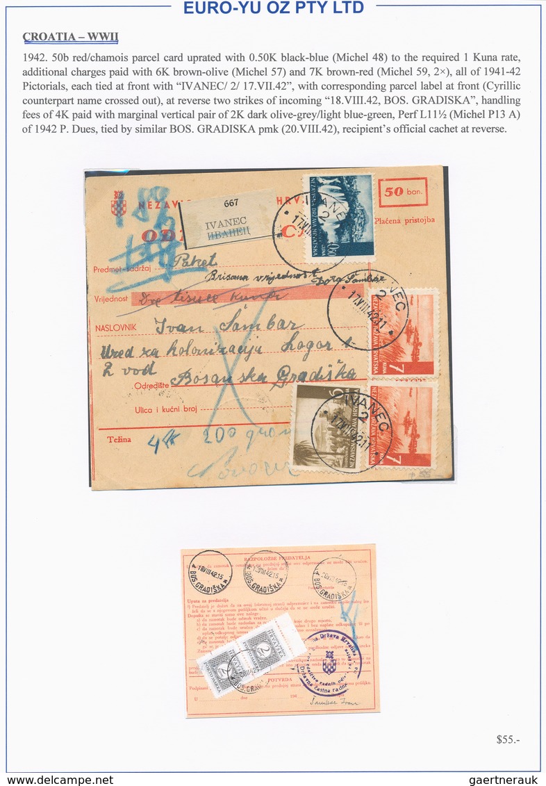 Kroatien: 1941/1945, Collection Of 48 Entires On Written Up Album Pages, Mainly Commercial Mail Incl - Croacia