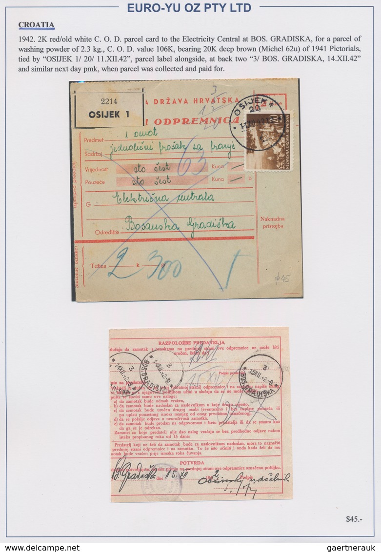 Kroatien: 1941/1945, collection of 48 entires on written up album pages, mainly commercial mail incl