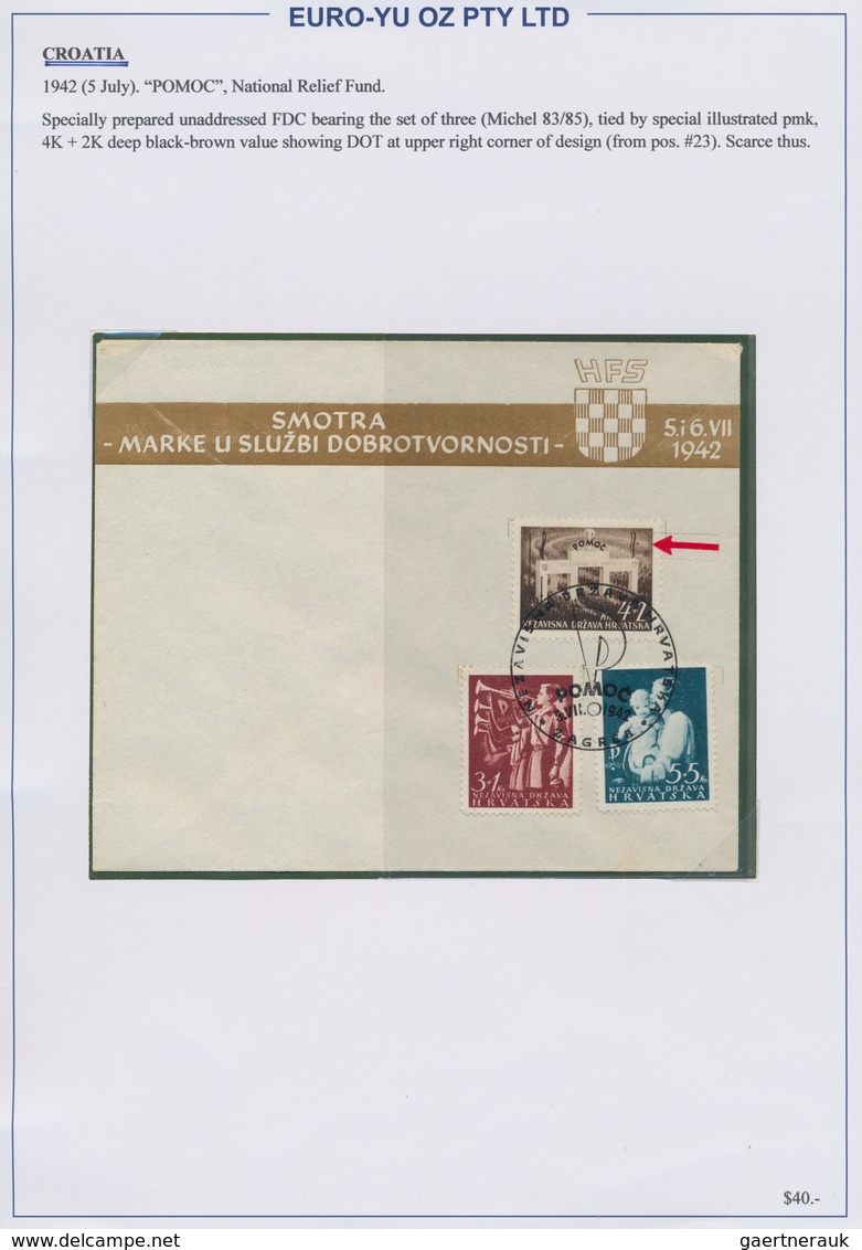Kroatien: 1941/1945, collection of 48 entires on written up album pages, mainly commercial mail incl