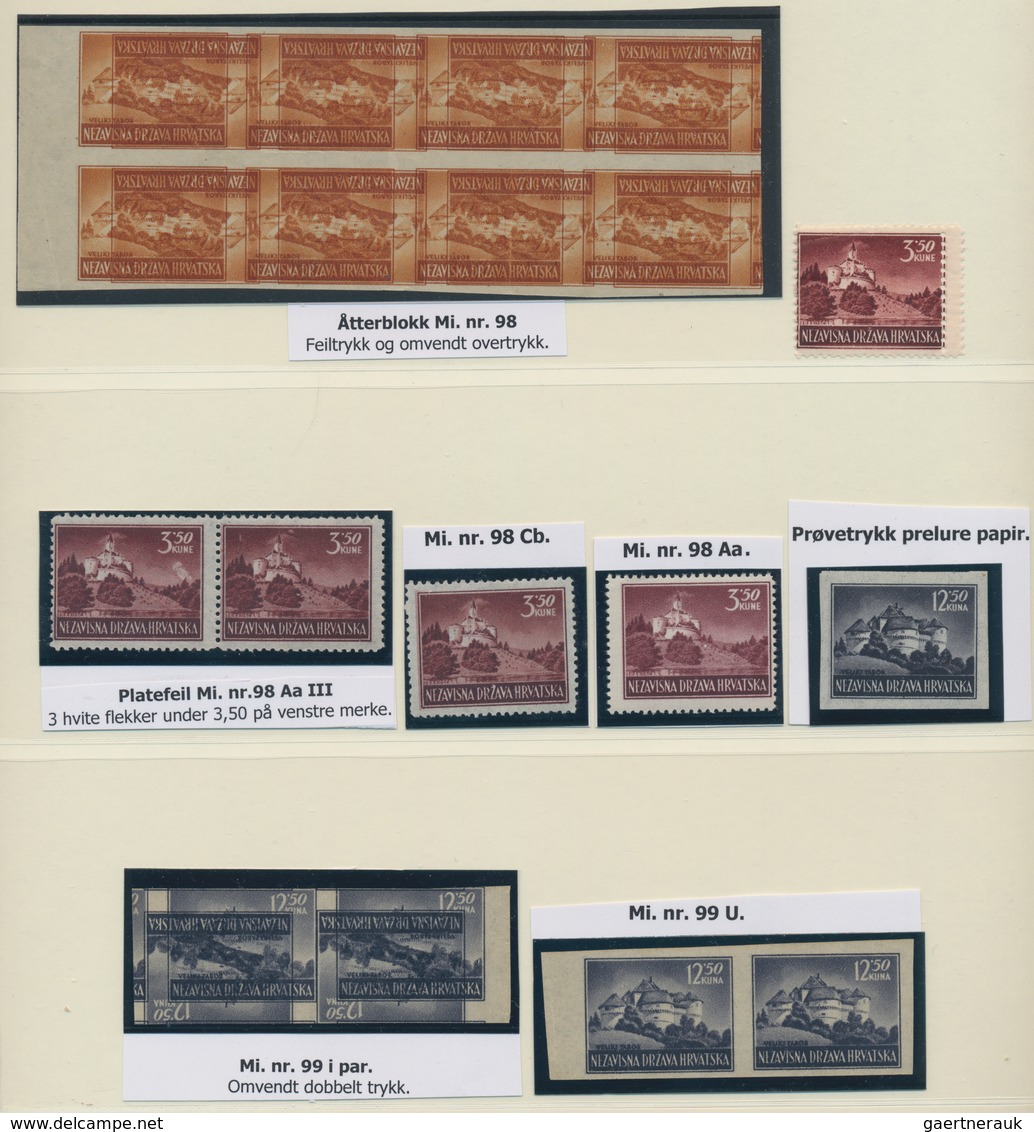 Kroatien: 1941/1945, extensively specialised collection in four Lindner binders on apprx. 175 album