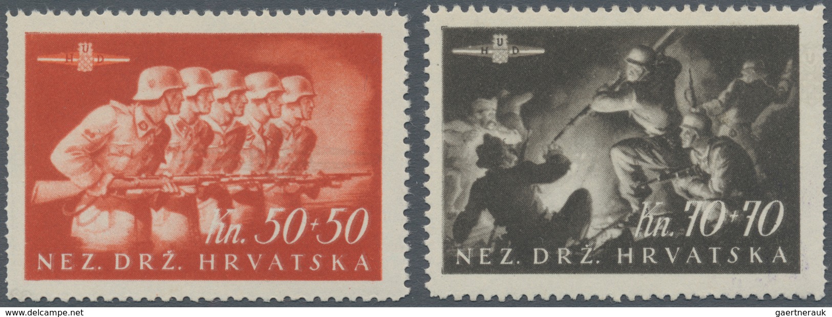 Kroatien: 1941/1945, Mint Assortment On Retail Cards, Incl. A Good Range Of Specialities Like Imperf - Kroatien