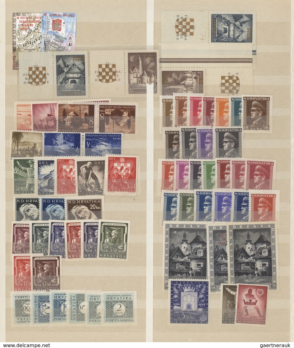 Kroatien: 1941/2000 (ca.), Comprehensive MNH Accumulation In A Stockbook, From A Good Section 1940s - Croazia