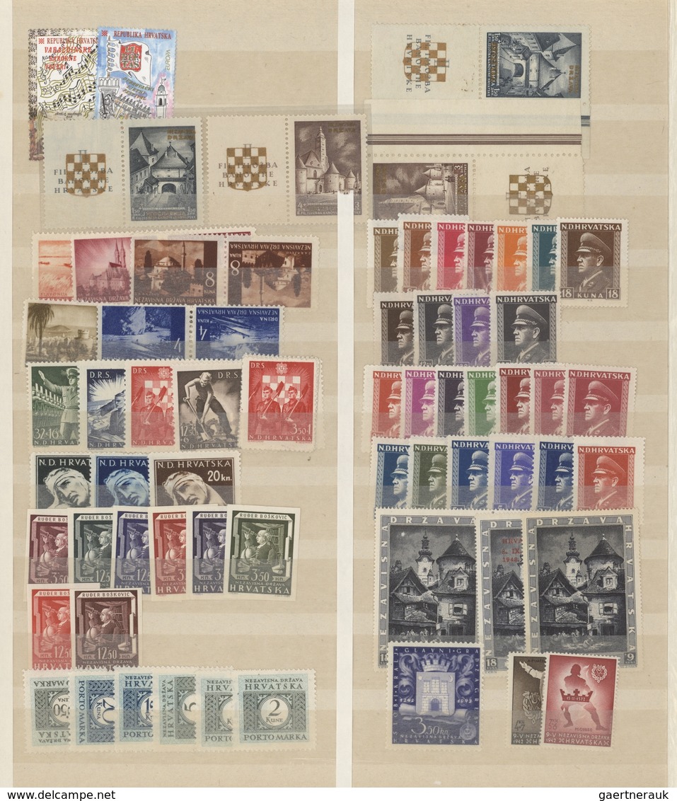 Kroatien: 1941/2000 (ca.), Comprehensive MNH Accumulation In A Stockbook, From A Good Section 1940s - Kroatien