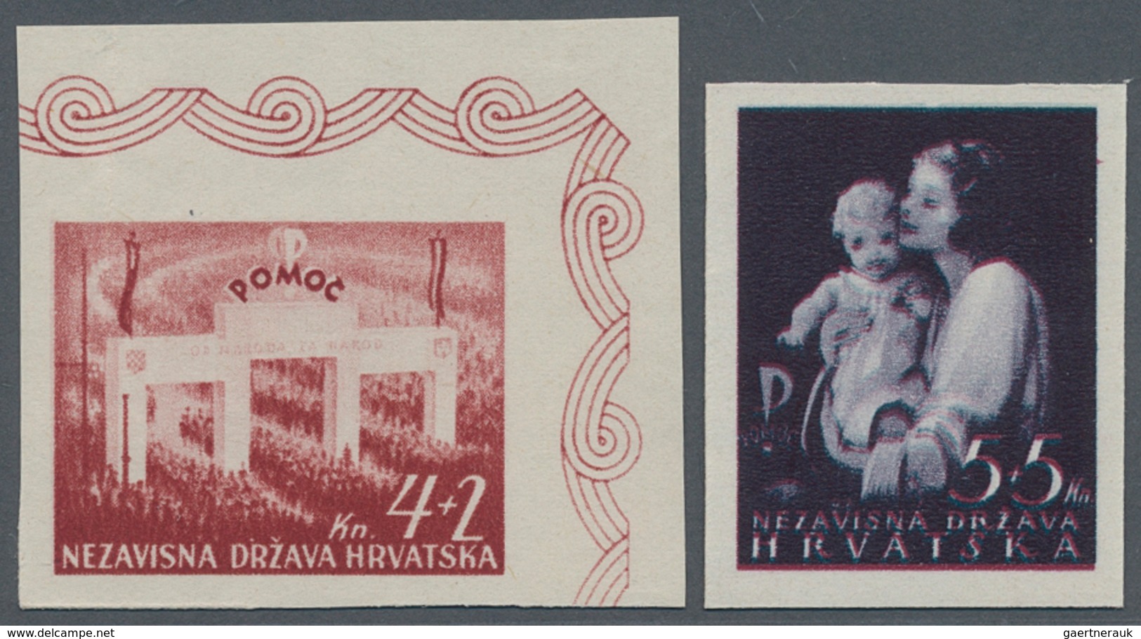Kroatien: 1942, National Relief Fund "Pomoc", Specialised Assortment Of Apprx. 39 Stamps Showing Spe - Croacia