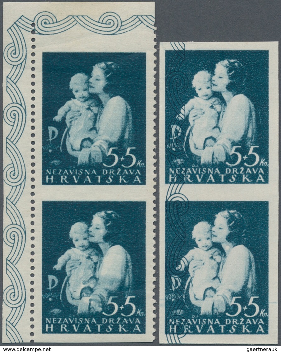 Kroatien: 1942, National Relief Fund "Pomoc", Specialised Assortment Of Apprx. 39 Stamps Showing Spe - Kroatien