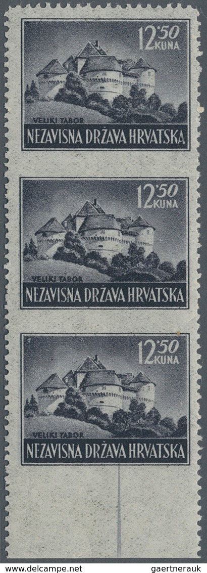 Kroatien: 1943/1944, Definitives "Pictorials" 12.50k. Black-violet "Veliki Tabor Castle", Specialise - Kroatien