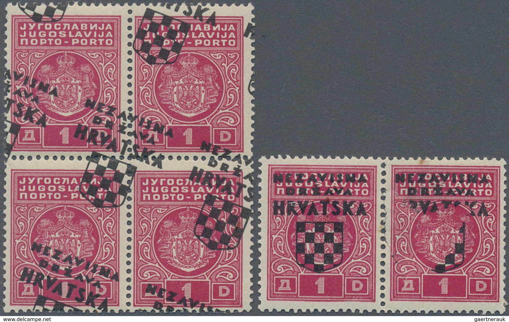 Kroatien - Portomarken: 1941, Overprints, Specialised Assortment Of 23 Stamps Showing Specialities L - Kroatien