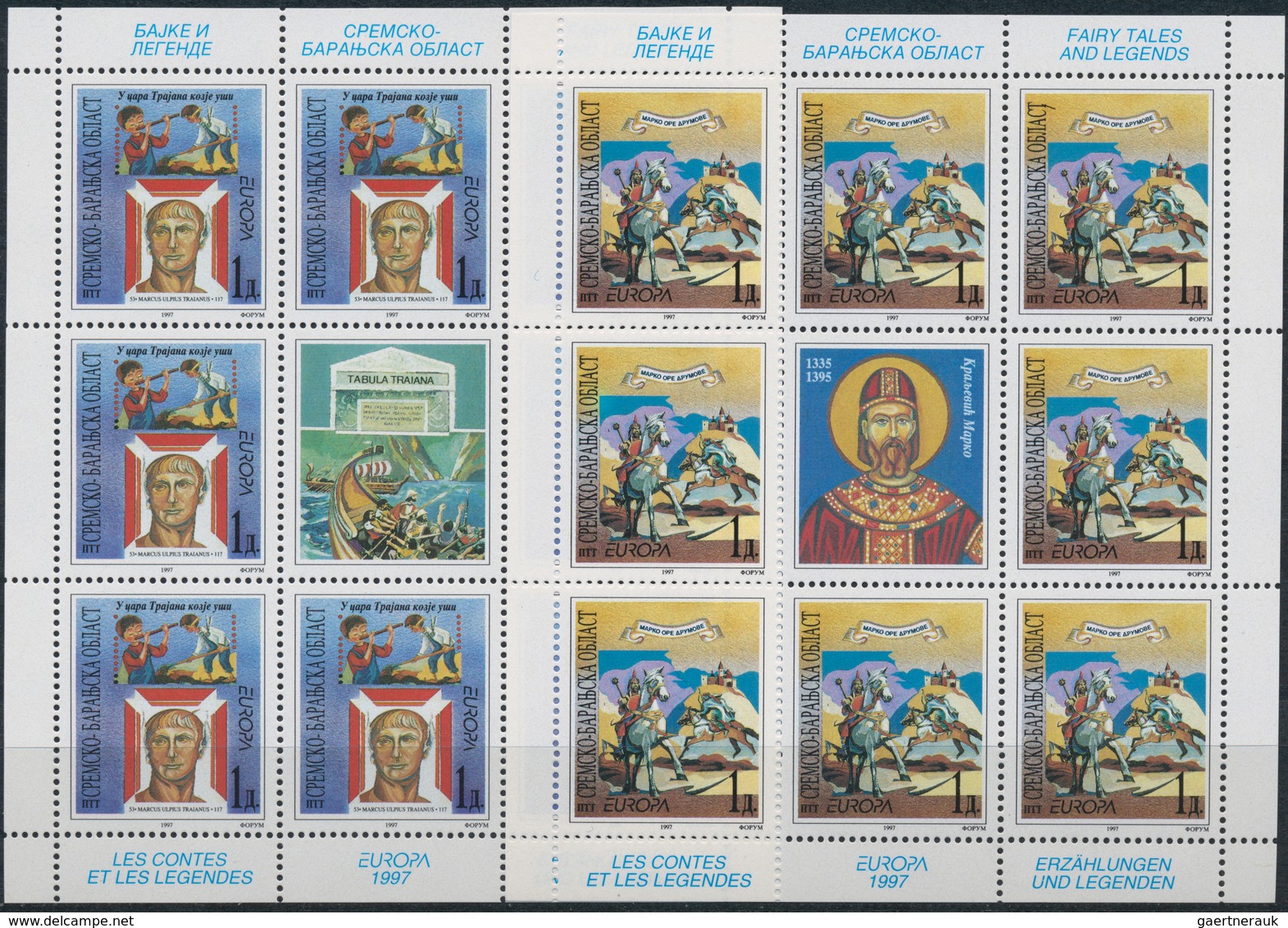 Kroatien - Serbische Krajina: 1997, Europa, 1000 Sets Of This Issue In Little Sheets Of 8 Stamps Eac - Kroatien