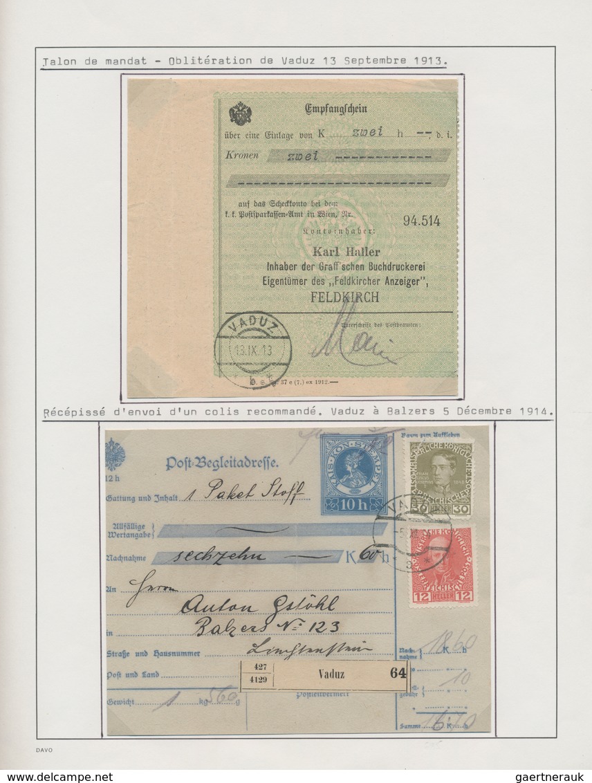 Liechtenstein: 1845/1928, Posten Mit über 40 Belegen, Dabei Vorphila, Recepissen, Österreich Vor- Un - Lotes/Colecciones