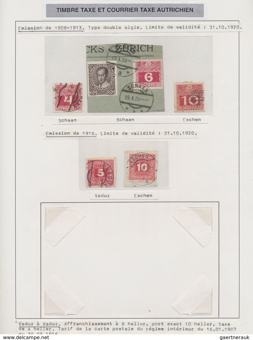 Liechtenstein: 1901/1921, Österreichische Marken In Liechtenstein Verwendet, Posten Mit 37 Marken, T - Sammlungen