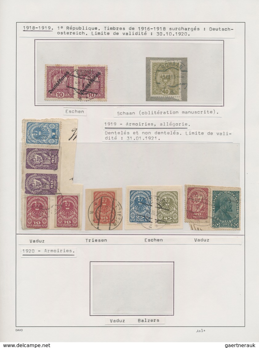 Liechtenstein: 1901/1921, Österreichische Marken In Liechtenstein Verwendet, Posten Mit 37 Marken, T - Collections