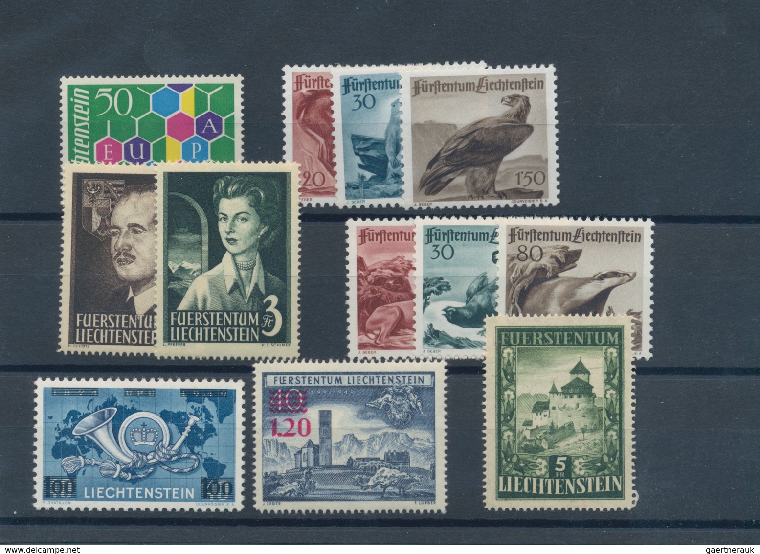Liechtenstein: 1912/1960, Sauberes Lot Von Mittleren Und Besseren Ausgaben Ab MiNr. 1/3, Dabei MiNr. - Sammlungen