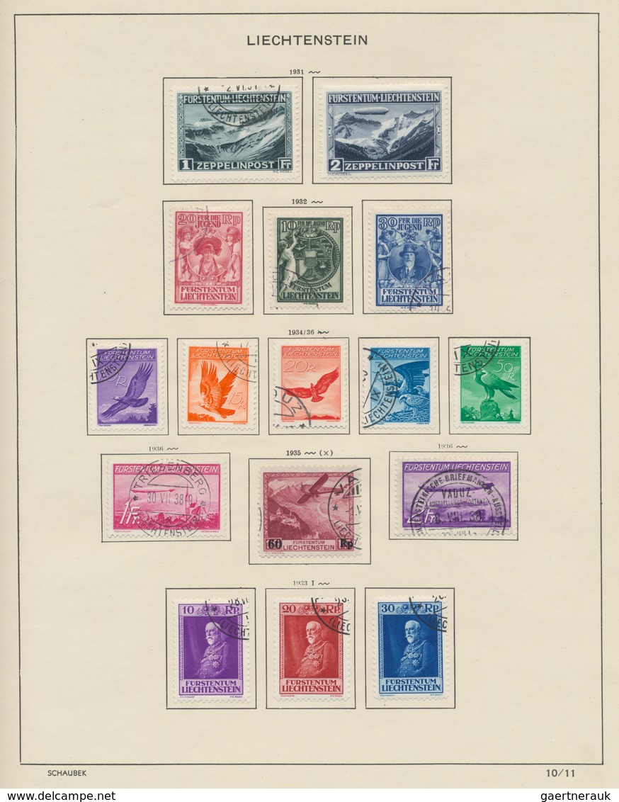 Liechtenstein: 1912/1999, Saubere Gestempelte Sammlung Im Schaubek-Vordruckalbum, In Den Hauptnummer - Sammlungen
