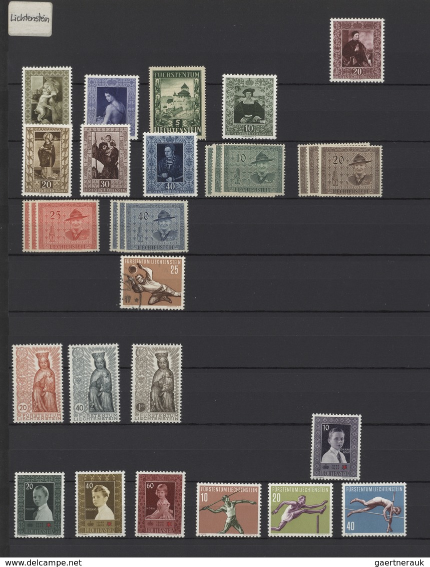 Liechtenstein: 1912/2000, Oftmals Doppelt Geführte Sammlung Im Steckbuch, Dabei Etliche Bessere Ausg - Collections